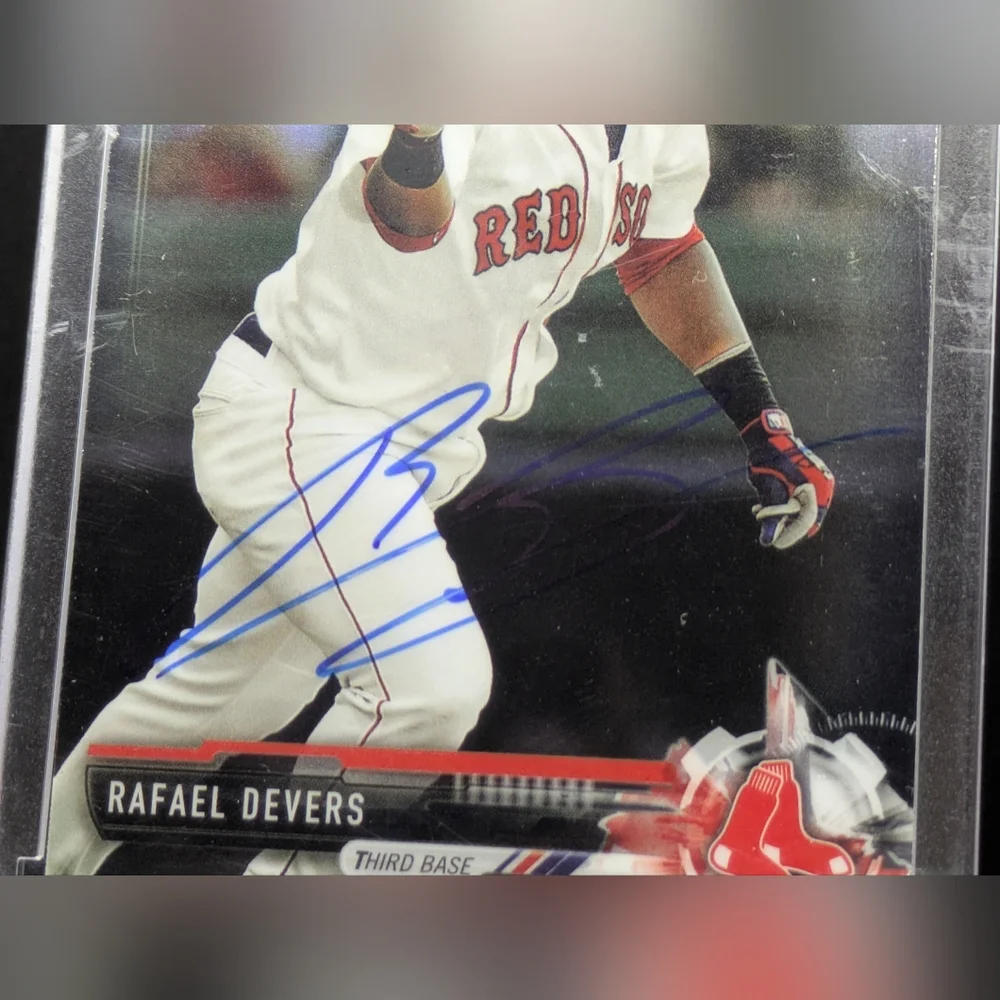 2023 Topps Archives Signature Series Rafael Devers Auto /13 2017 Bowman Chrome - Picture 6 of 7